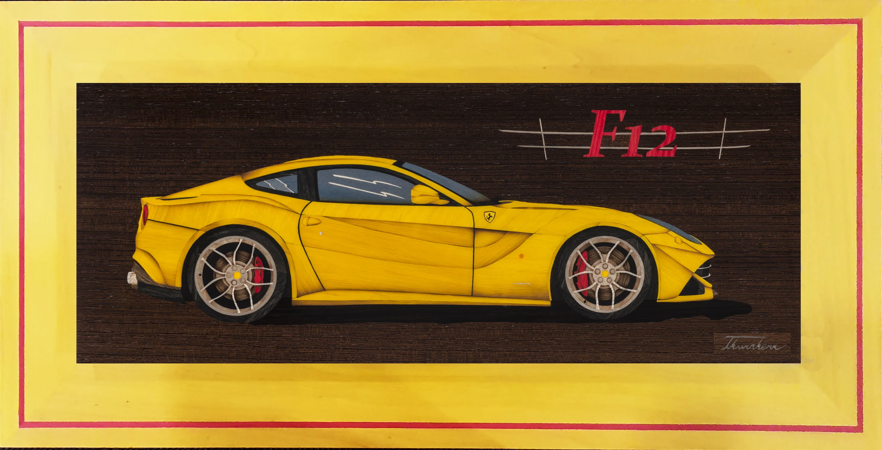 Ferrari F12 Berlinetta jaune, vernis grand brillant