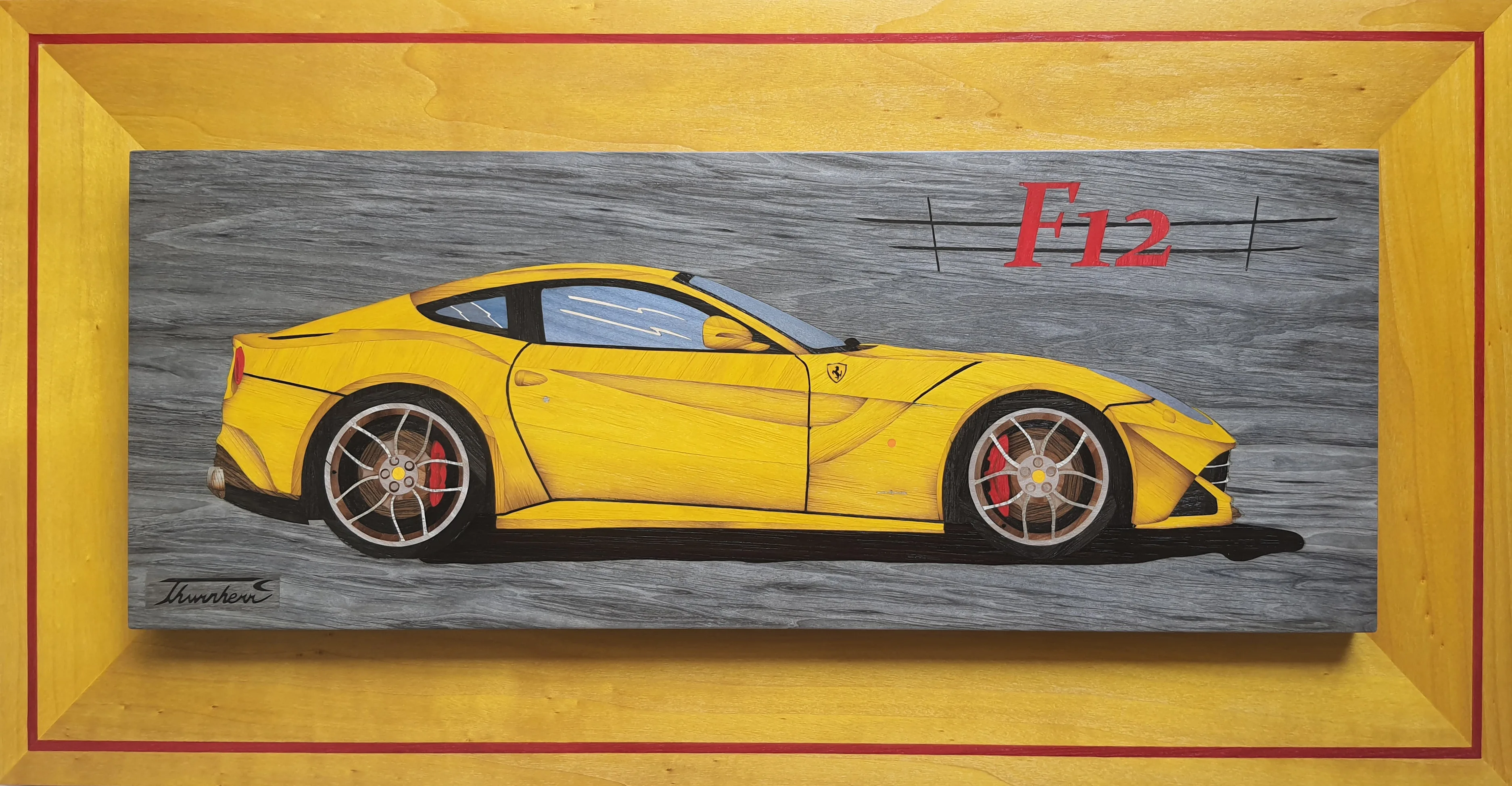 Ferrari F12 Berlinetta jaune, vernis satiné